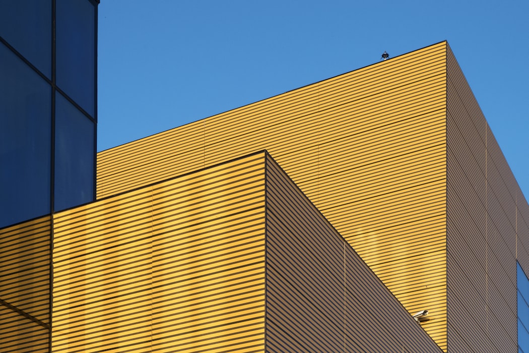Blue and yellow IKEA building
