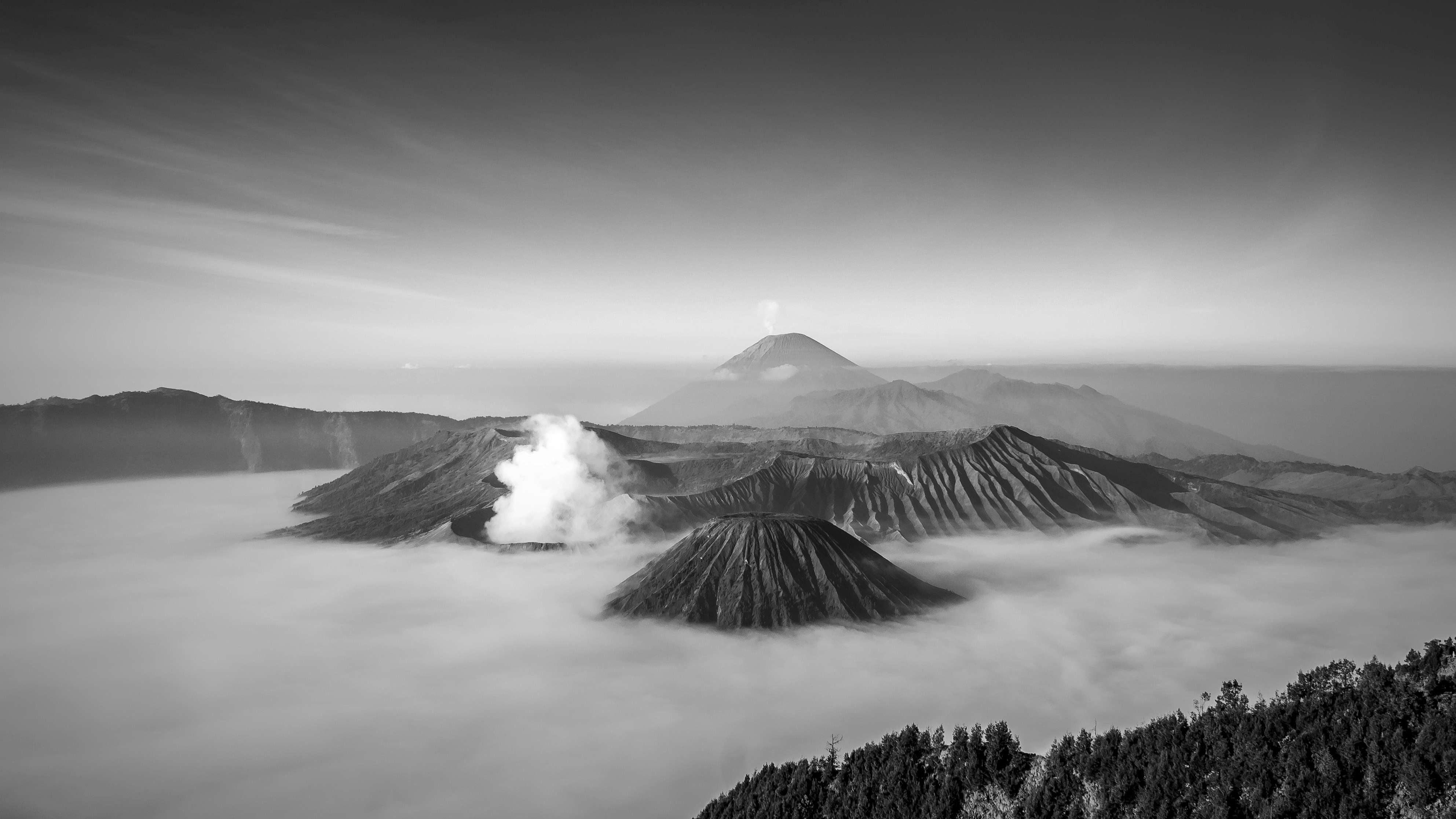Bromo and semeru in the morning