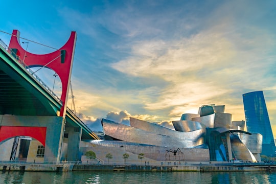 bridge beside building at daytime in Guggenheim Museum Bilbao Spain