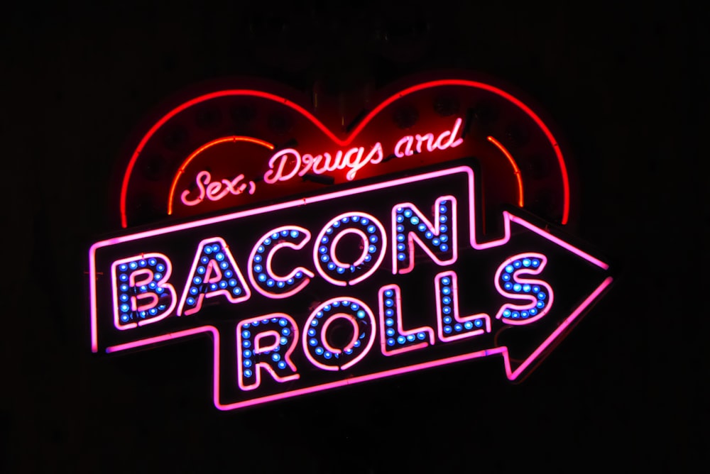 Bacon rolls led signage photo – Free Neon Image on Unsplash