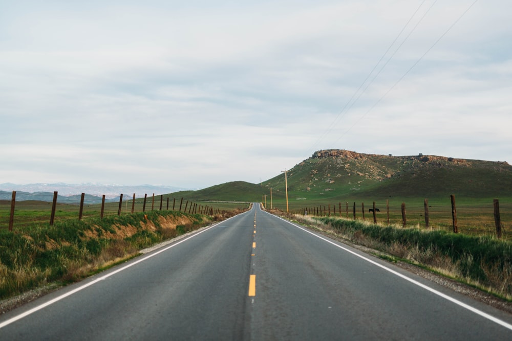 gray concrete road with no vehicle