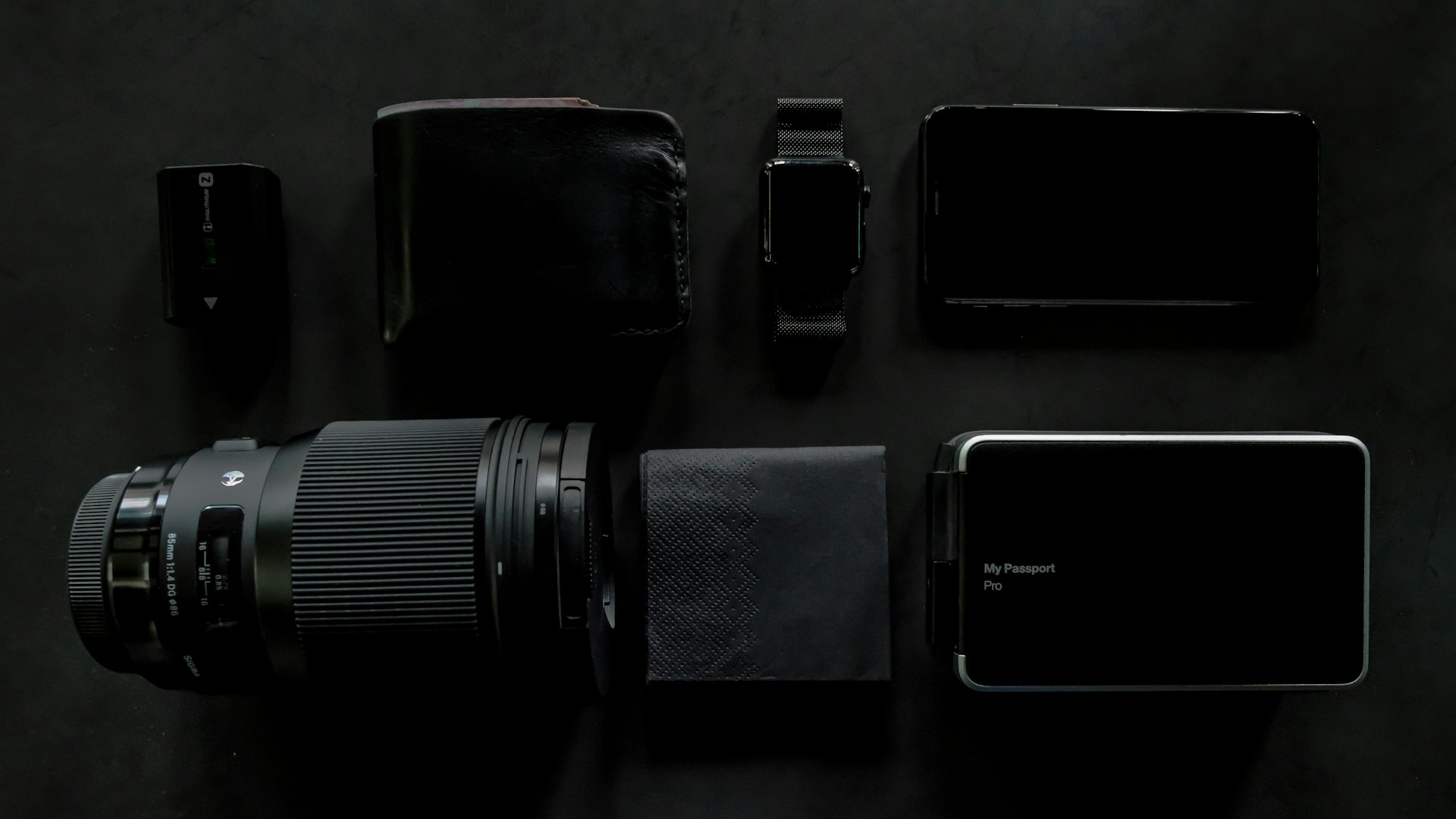 black DSLR camera kit