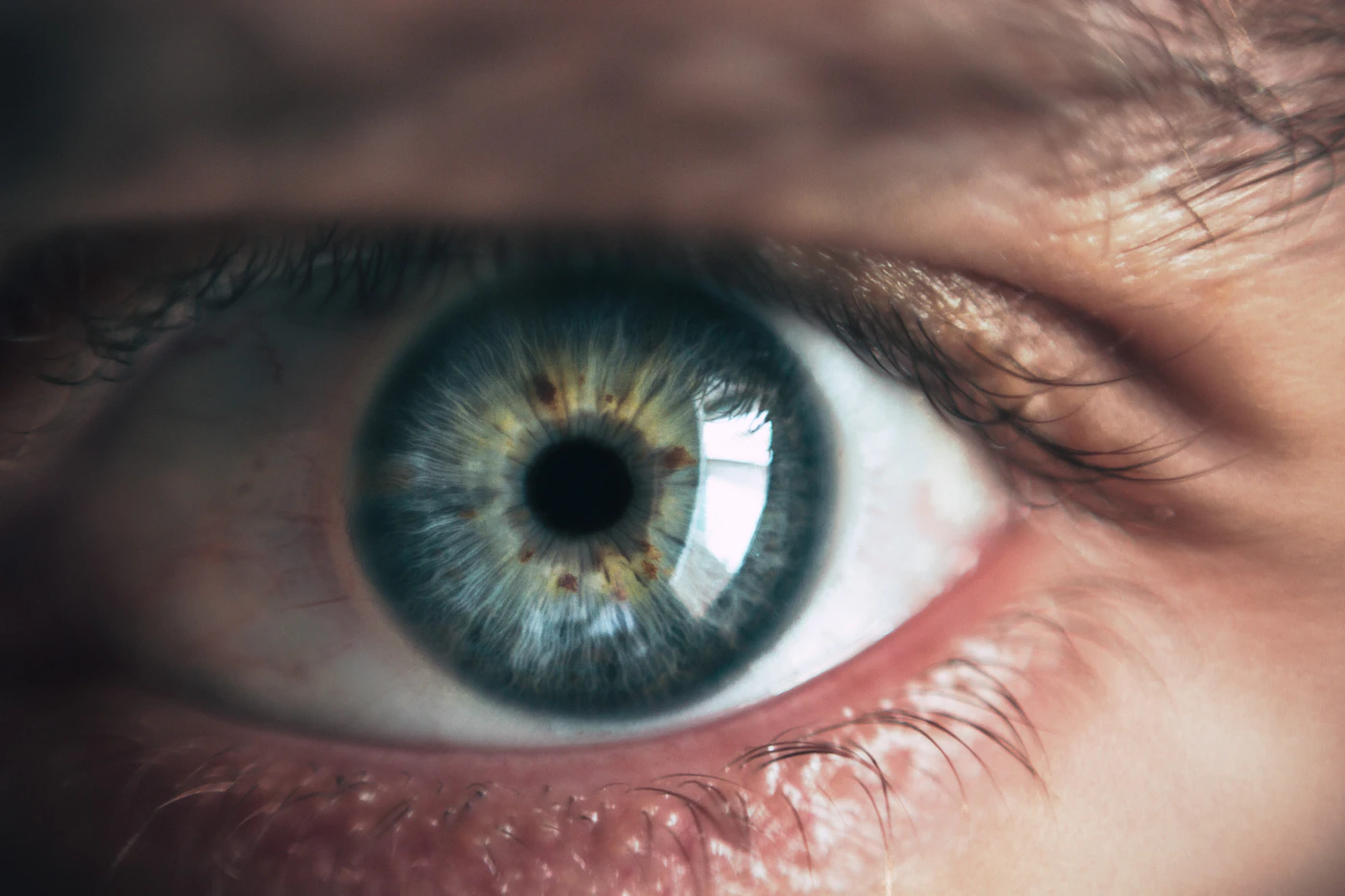 Detailed blue-green eye