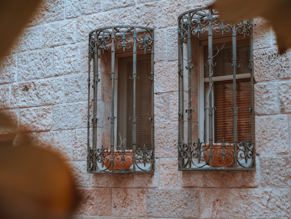 two gray steel framed windows