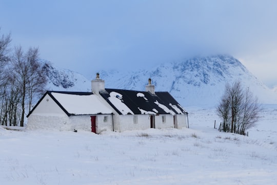 house covered with snow in Scotland United Kingdom