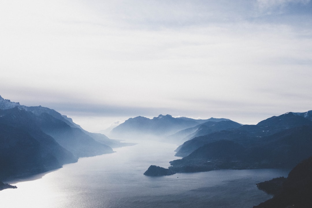 fog covered body of water