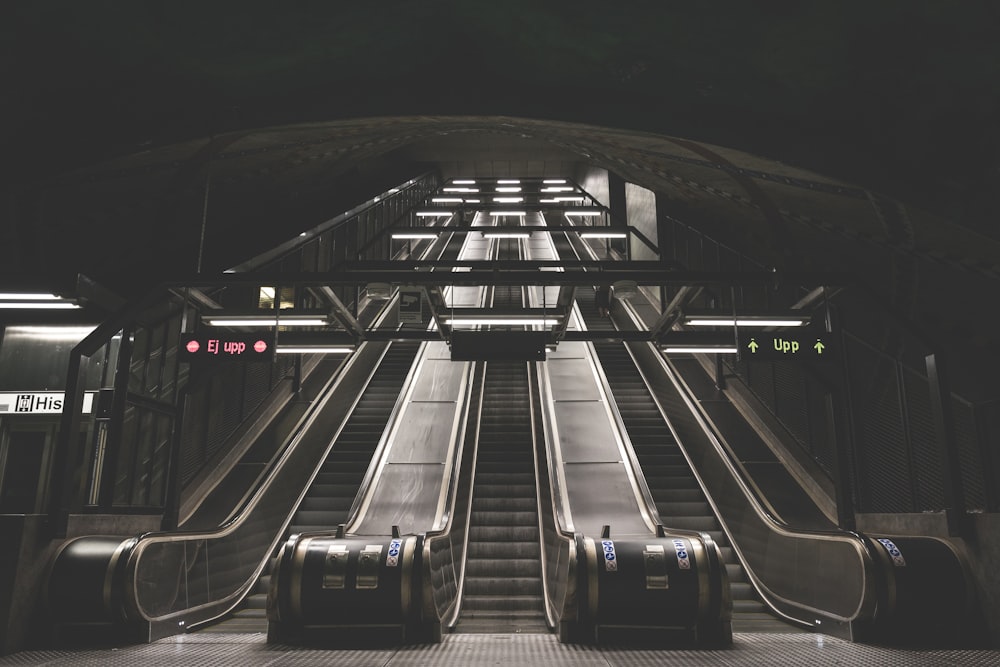 landscape photo of escalator