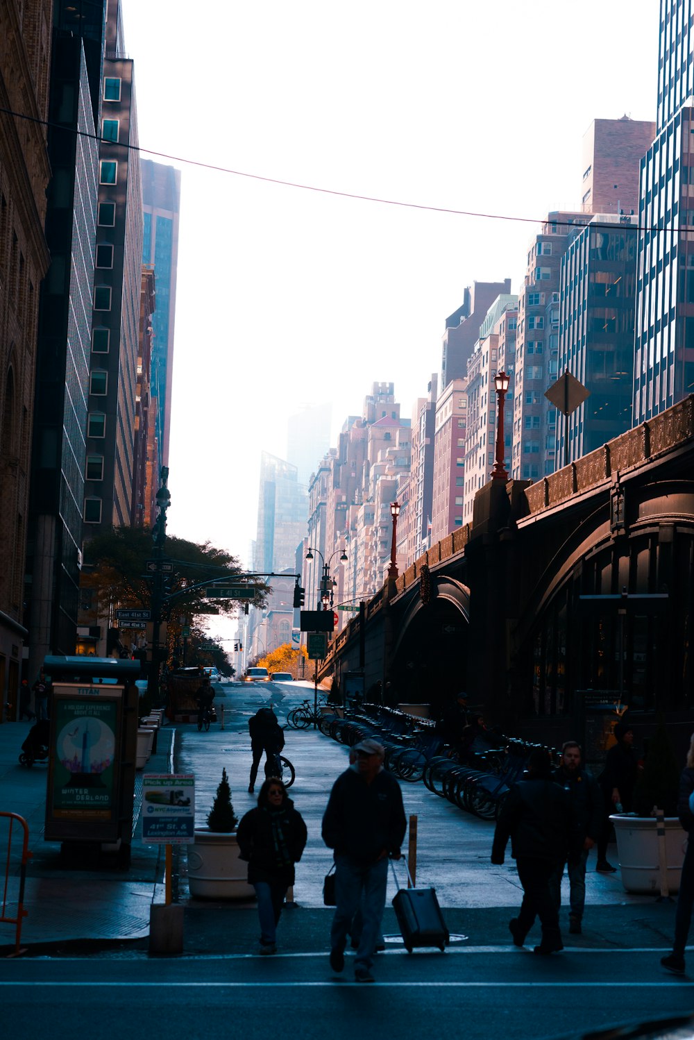 people crossing street