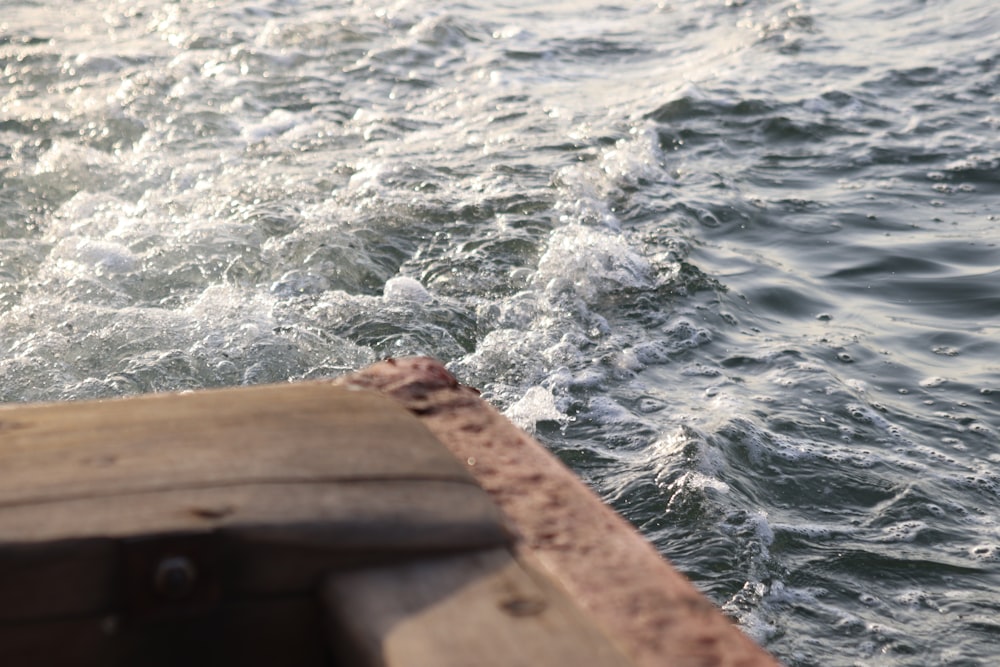 a close up of a boat in the water