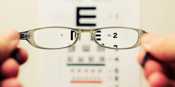 person holding eyeglasses