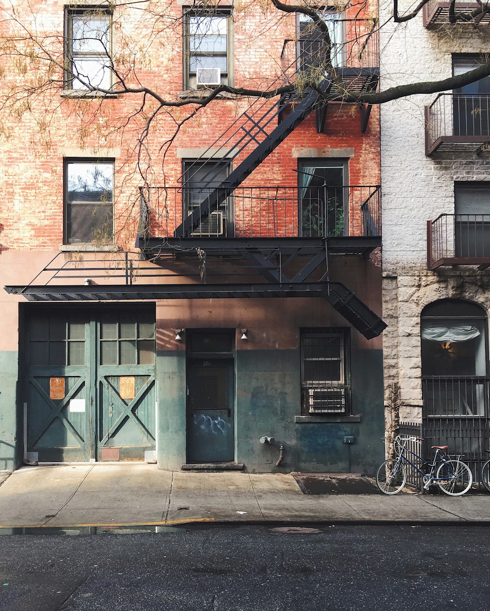 gray bike on gray concrete building