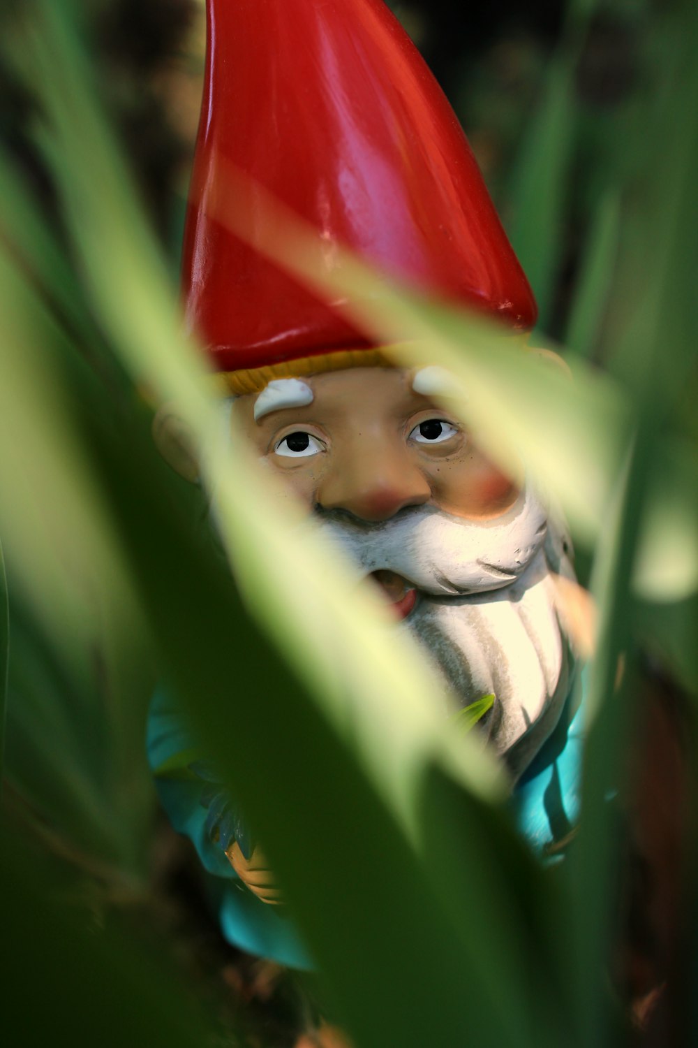 gnome debout sur l’herbe verte pendant la journée