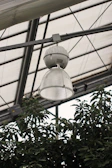 High-tech industrial lighting fixture illuminating a warehouse