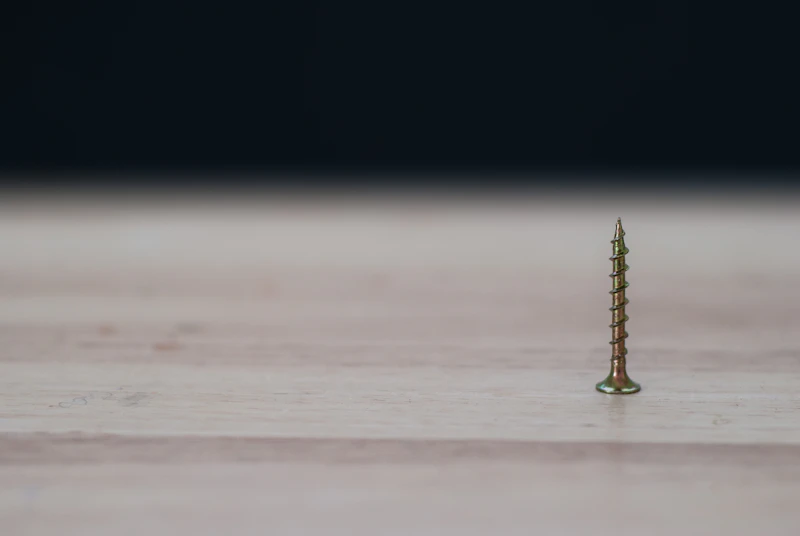 Close-up of structural construction screws