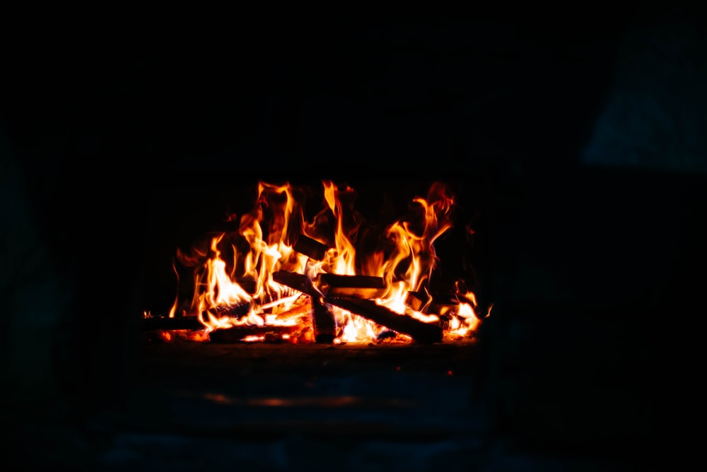 focus photo of fire pit