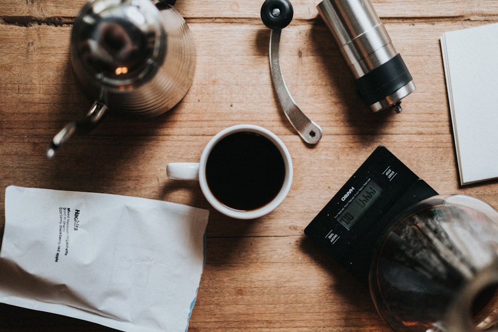 white mug on table