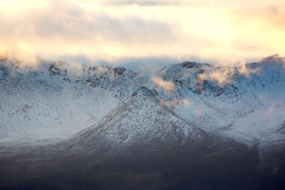 mountain covered by snow