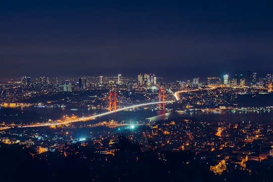 top view photography of lighted city in Çamlıca Hill Turkey