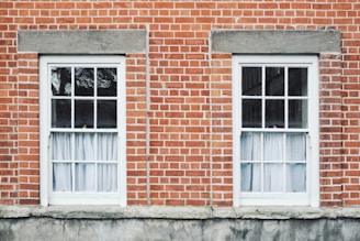 two white wooden windowpanes