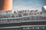 A cruise ship stocked with supplies for guests.