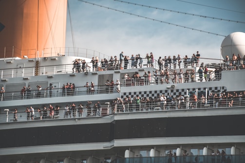 A cruise ship stocked with supplies for guests.