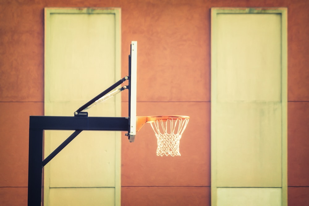 black and white portable basketball hoop