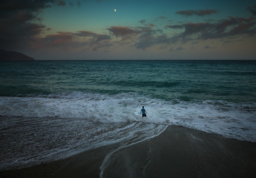 man catching waves