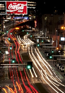 time-lapse photography of city lights by night