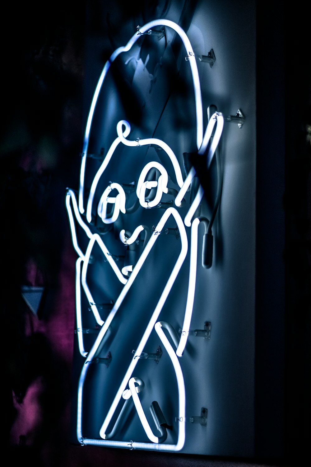 white neon signage