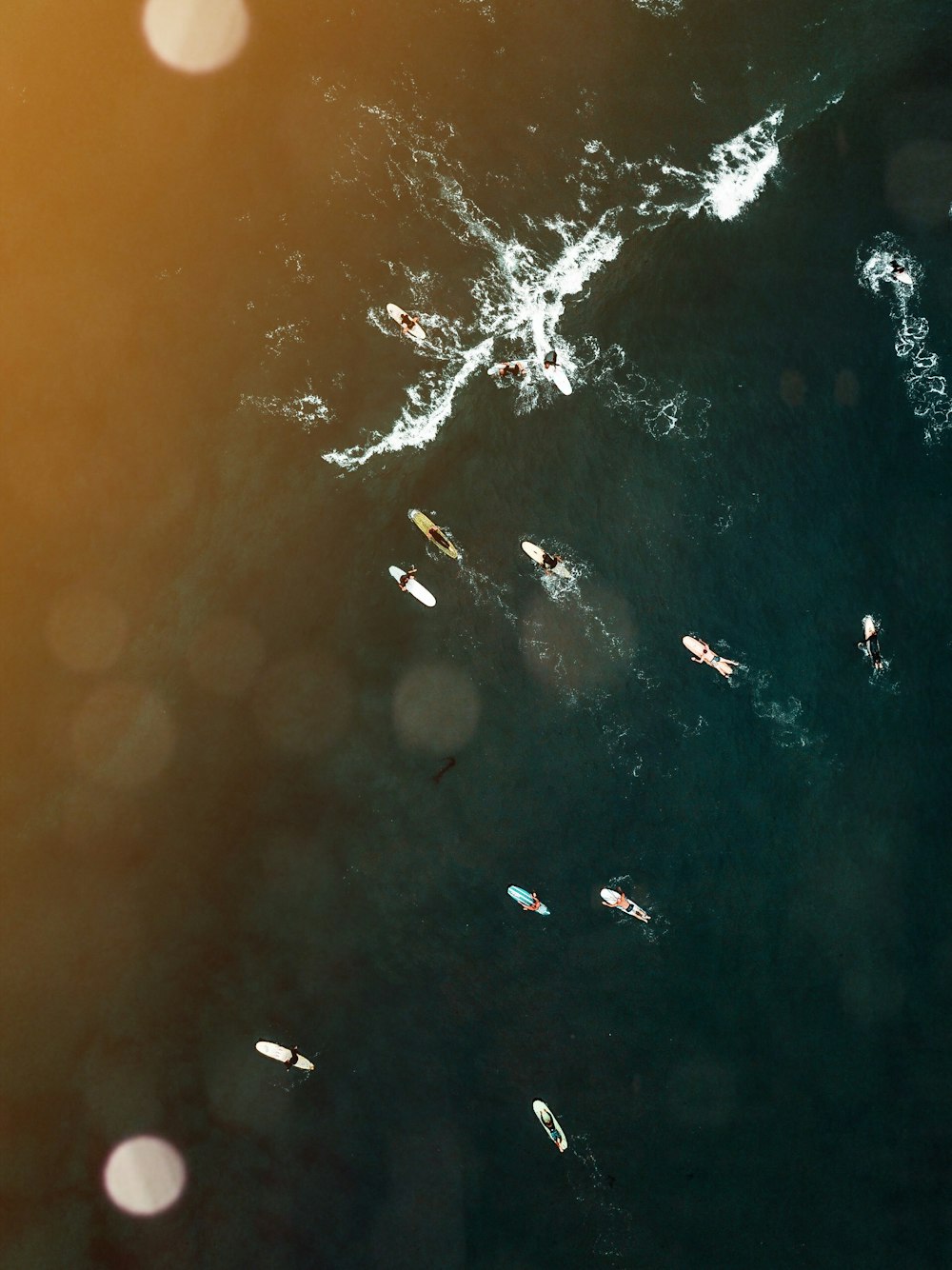 aerial view of boats