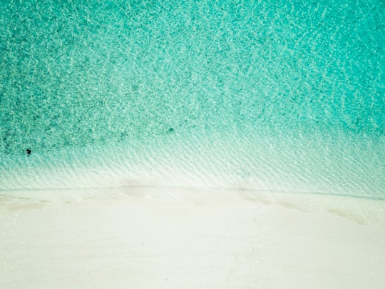 aerial view of white sand beach in Kudarikilu Maldives