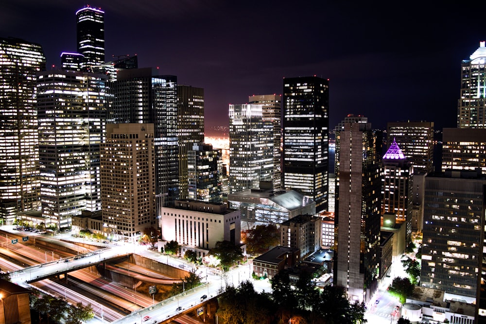 aerial photo of buildings