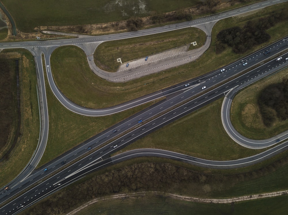 Vista aérea de la carretera