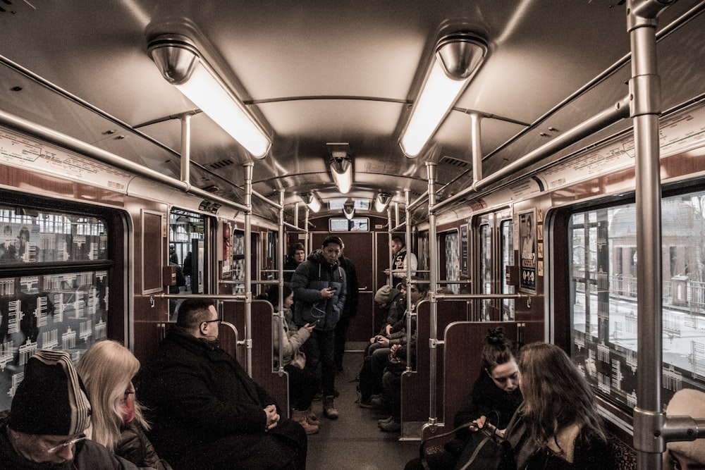 people inside train photo