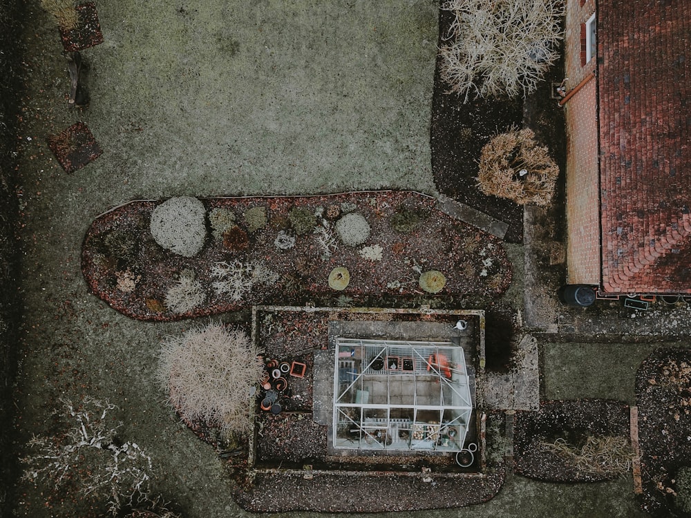 aerial photography of concrete house