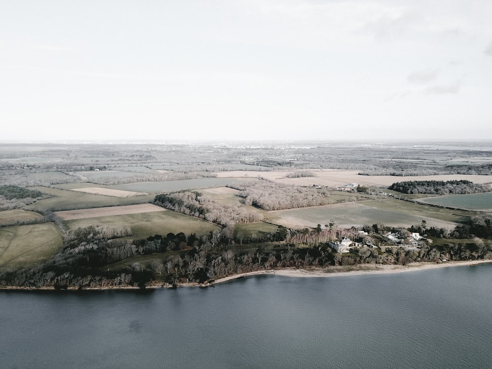 aerial view of grass field