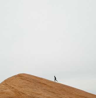 person running on top on hill during daytime