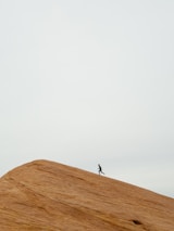 person running on top on hill during daytime