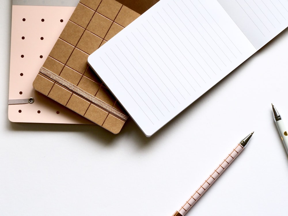 white pen on table