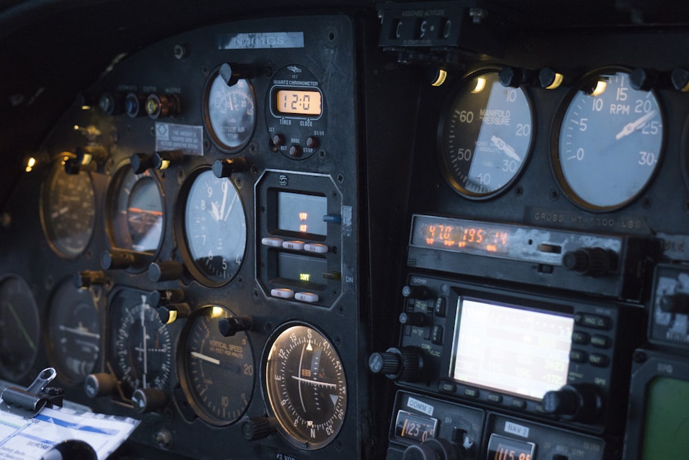 black instrument cluster panel