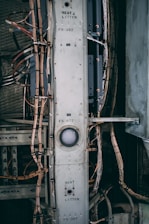 gray metal frame with cable wires
