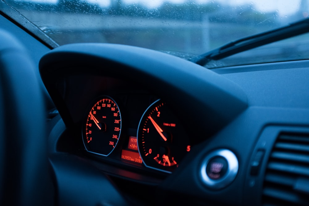 vehicle instrument cluster panel turned on