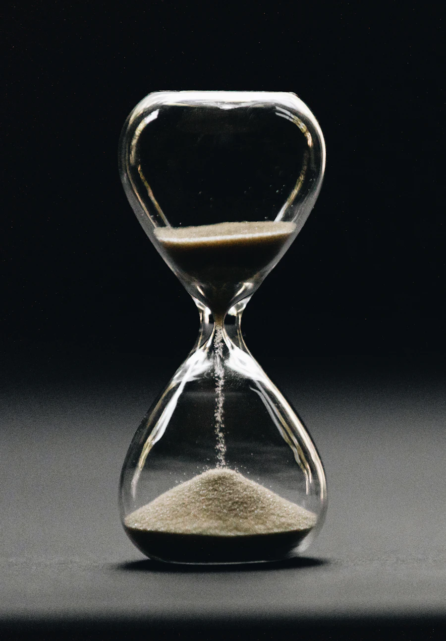 A clear hourglass