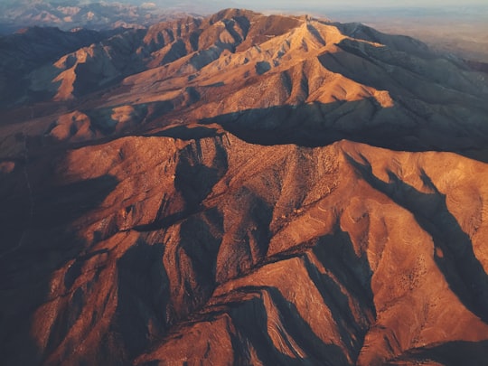 aerial view of brown mountains in Nevada United States
