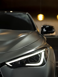 silver vehicle during nighttime