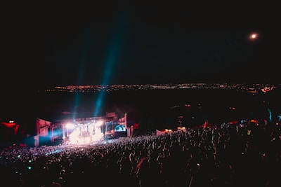 landscaped photo of a concert