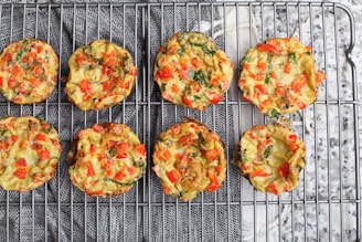 grilled patties with tomato toppings