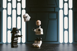 Darth Vader Lego figure beside Stormtrooper