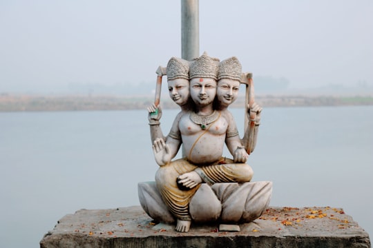 three head buddha statue in Bithoor India