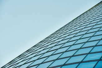 low angle photography of glass building
